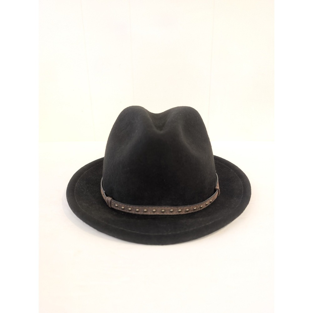 Harley Davidson Cowboy Hat Fedora Black Wool Felt Vintage USA Made Sz Small Band - Picture 3 of 16